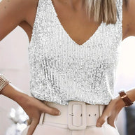 WW | Elegantes Ärmelloses Top mit Pailletten
