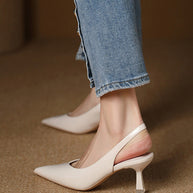 WW | Einfarbige, Temperamentvolle High Heels mit Spitzer Zehenpartie