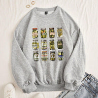 WW | Gestreiftes Sweatshirt mit Rosa Details für Damen