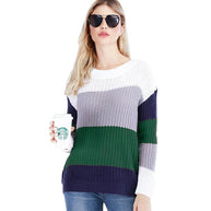 Damen Strickpullover mit modernem Farbblockdesign und lässigem Schnitt WW