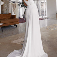WW | Sexy Elegante Einfarbige Schlitz V-Ausschnitt Abendkleid Kleider