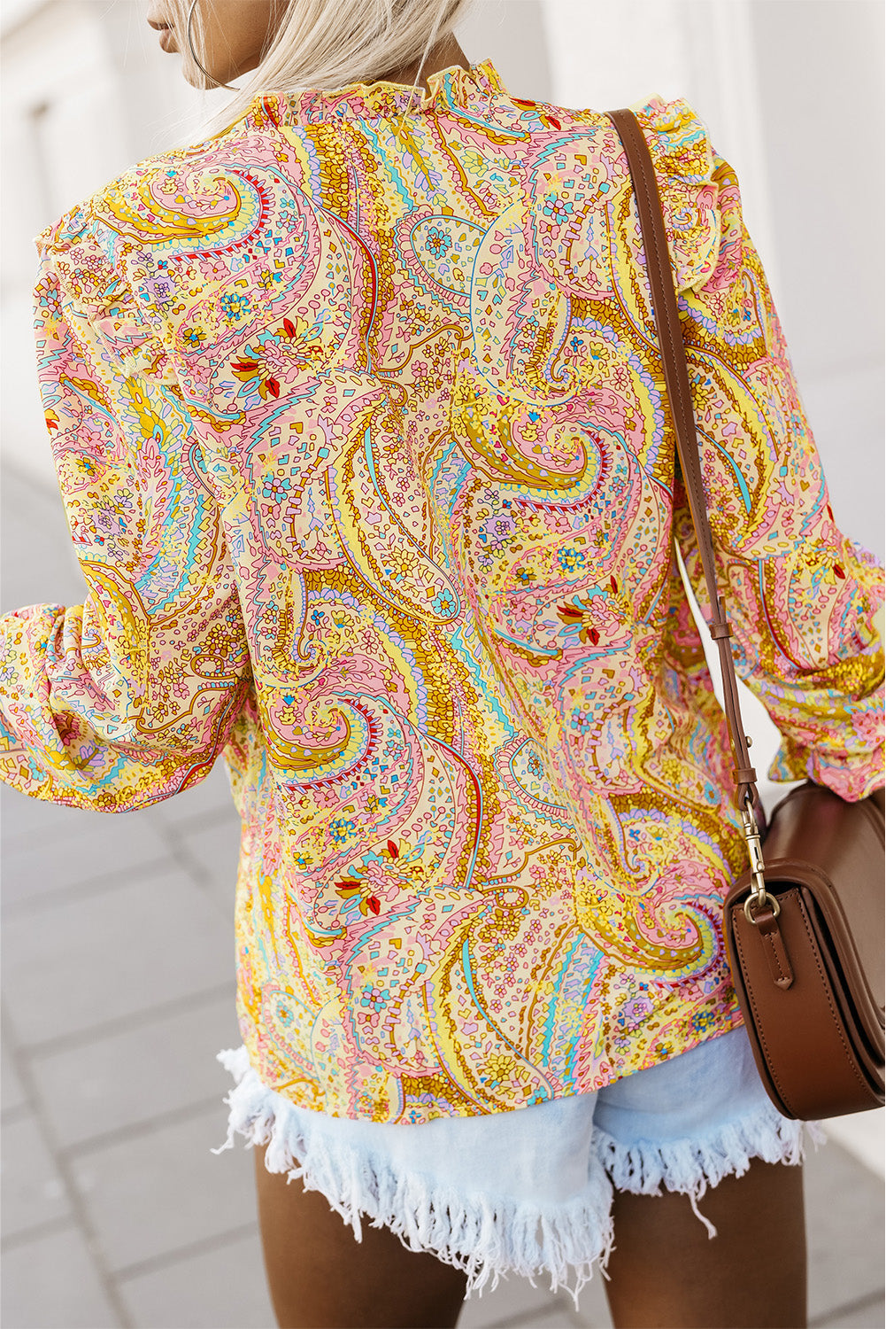 W&W Mode | Hemd mit Paisley-Muster und Rüschen Für Frauen