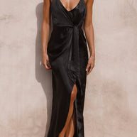 WW | Sexy Solid Frenulum Falten V-Ausschnitt Sling Kleid Kleider- 4 Farben