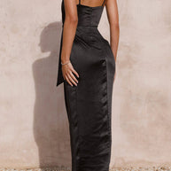 WW | Sexy Solid Frenulum Falten V-Ausschnitt Sling Kleid Kleider- 4 Farben