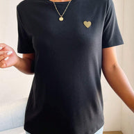 WW | Damen T-Shirt Mit Herz Detail Minimalistisch, Lässig & Kombinationsstark