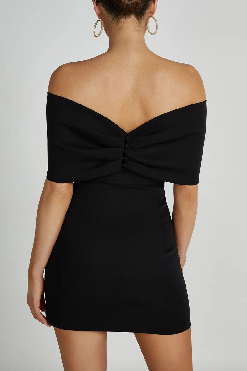 WW | Sexy Celebrities Uni mit Schleife Off the Shoulder Gewickelt Rock Kleider