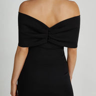 WW | Sexy Celebrities Uni mit Schleife Off the Shoulder Gewickelt Rock Kleider