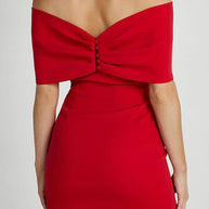 WW | Sexy Celebrities Uni mit Schleife Off the Shoulder Gewickelt Rock Kleider