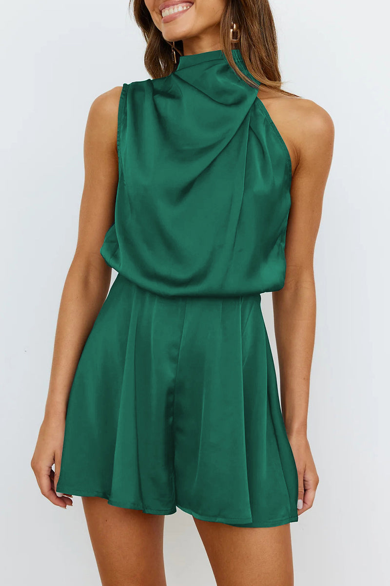 WW | Elegante Einfarbige Falt-Halteroverall
