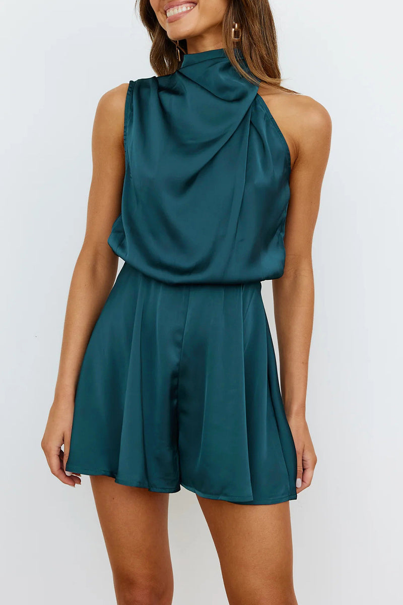 WW | Elegante Einfarbige Falt-Halteroverall