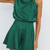 WW | Elegante Einfarbige Falt-Halteroverall