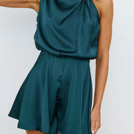 WW | Elegante Einfarbige Falt-Halteroverall