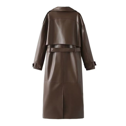 W&W Mode | Eleganter Leder Trenchcoat Herbst Chic