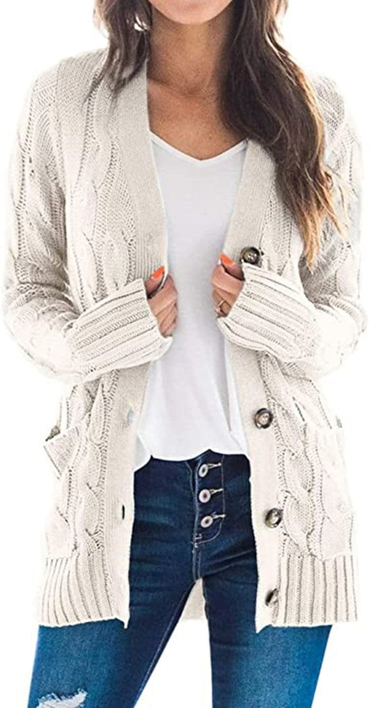 W&W Mode | Stylischer Plus-Size Mittel-langer Cardigan Pullover