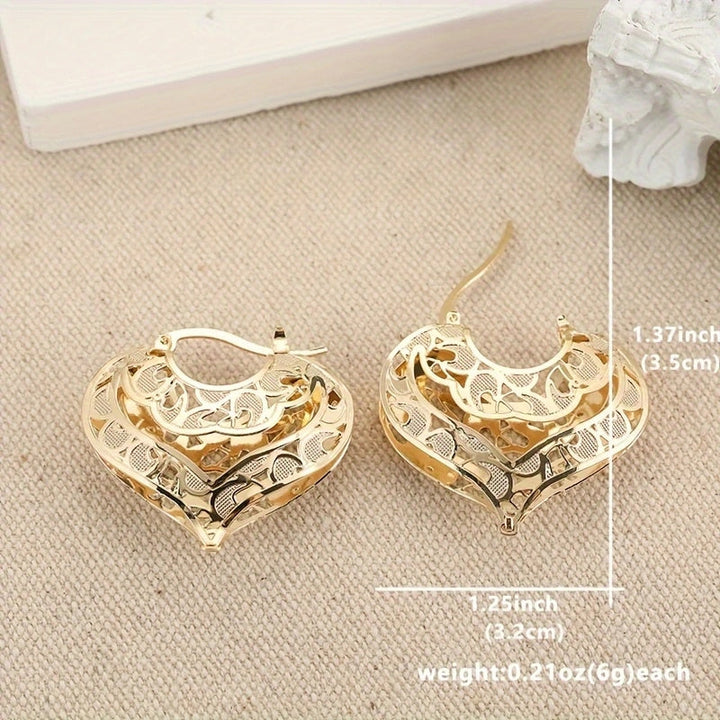 W&W Mode | 14kt Gold Romantische Herzförmige Creolen