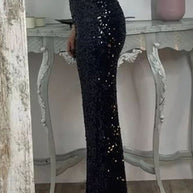 WW | Gerade Hose Mit Hohem Bund Und Pailletten Für Damen