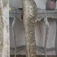 WW | Gerade Hose Mit Hohem Bund Und Pailletten Für Damen