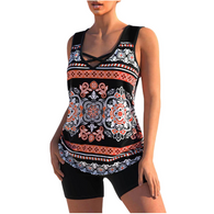 WW Tankini-Set | Sommerliches Tankini-Set mit geometrischem V-Ausschnitt