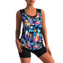 WW Tankini-Set | Sommerliches Tankini-Set mit geometrischem V-Ausschnitt