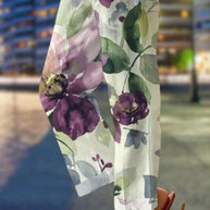 WW | Lässige florale Patchwork lockere Mittel Taille gerade Volldruck Hosen