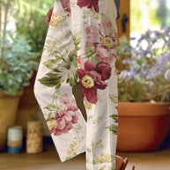 WW | Lässige florale Patchwork lockere Mittel Taille gerade Volldruck Hosen