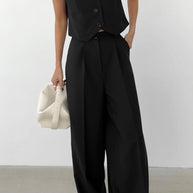 WW | Zweiteiliges Ärmelloses Business Lässig Ensemble