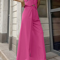 WW | Zweiteiliges Ärmelloses Business Lässig Ensemble