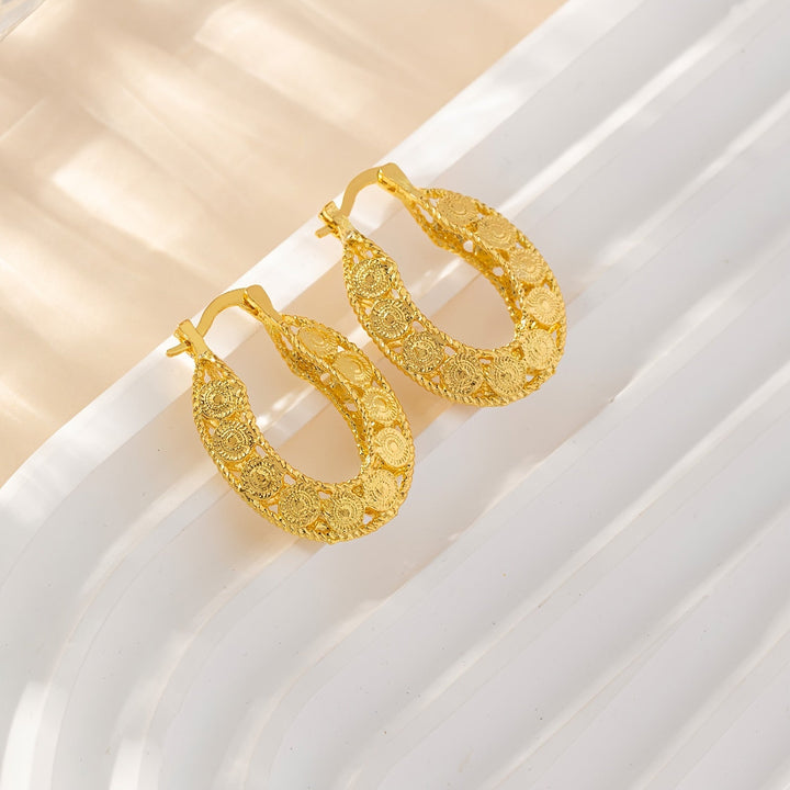 W&W Mode | 14kt Gold Einzigartige Gold Filigrane Chunky Creolen