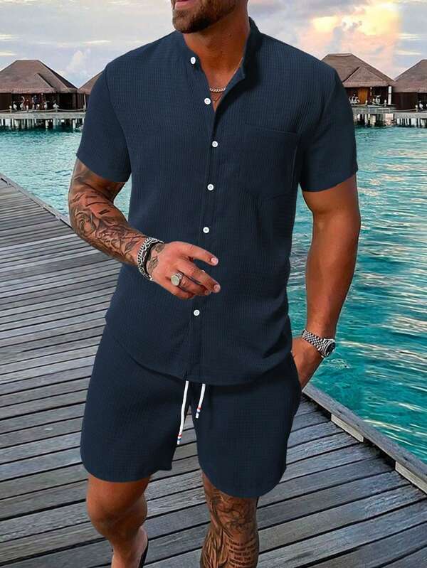 W&W Mode | Ärmelshirt Und Shorts Satz Für Männer