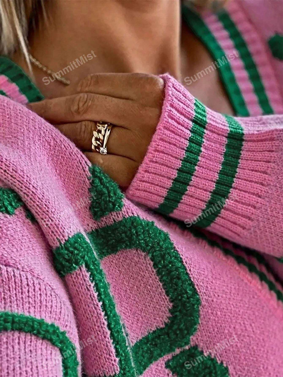 W&W Mode | Strickjacke mit grafischen Drucken für Damen