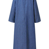 WW | Lässig Einfarbig Tasche Umgeschlagen Kragen Lange Ärmel Regulär Denim Kleider - 3 Farben