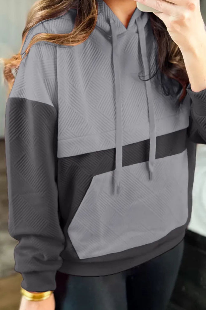 WW | Kordelzug Farbblock Langarm Hoodie