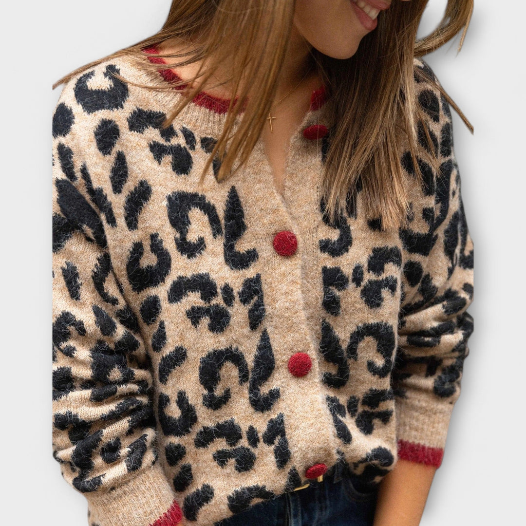 W&W Mode | Braun Leopard Strickjacke