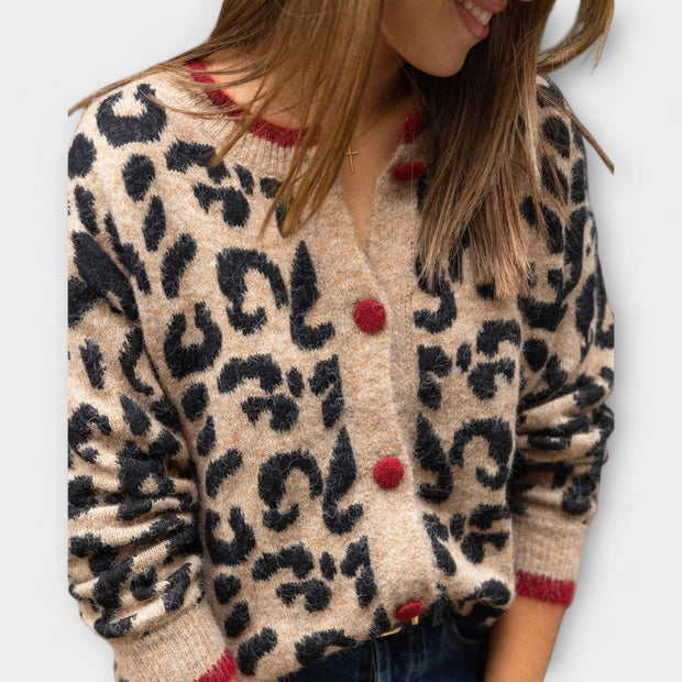 WW | Braun Leopard Strickjacke