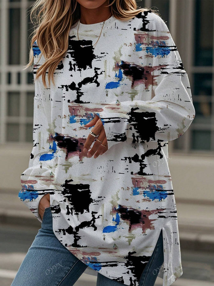 W&W Mode | Damen Digitaldruck Langarm-T-Shirt