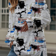 WW | Damen Digitaldruck Langarm-T-Shirt