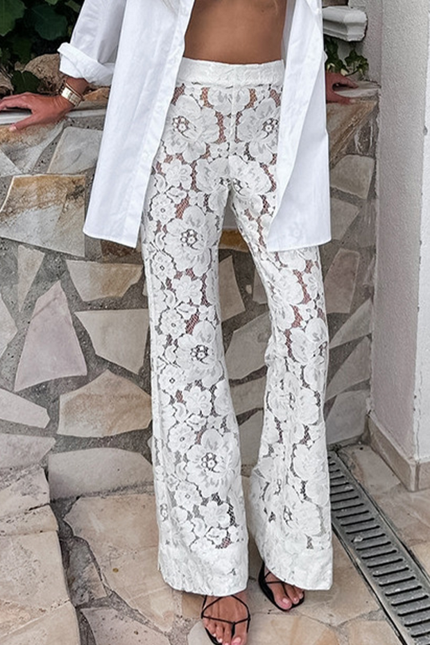 WW | Sexy Spitze Durchsichtige Lautsprecher Einfarbige Hosen