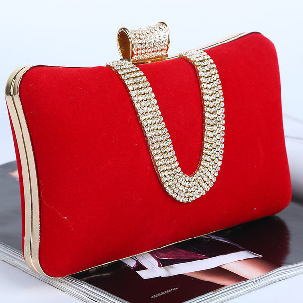WW-förmige Diamant-Wildleder-Tasche