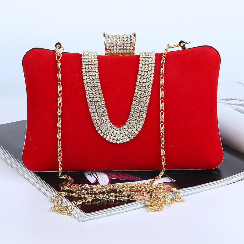 WW-förmige Diamant-Wildleder-Tasche
