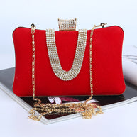 WW-förmige Diamant-Wildleder-Tasche