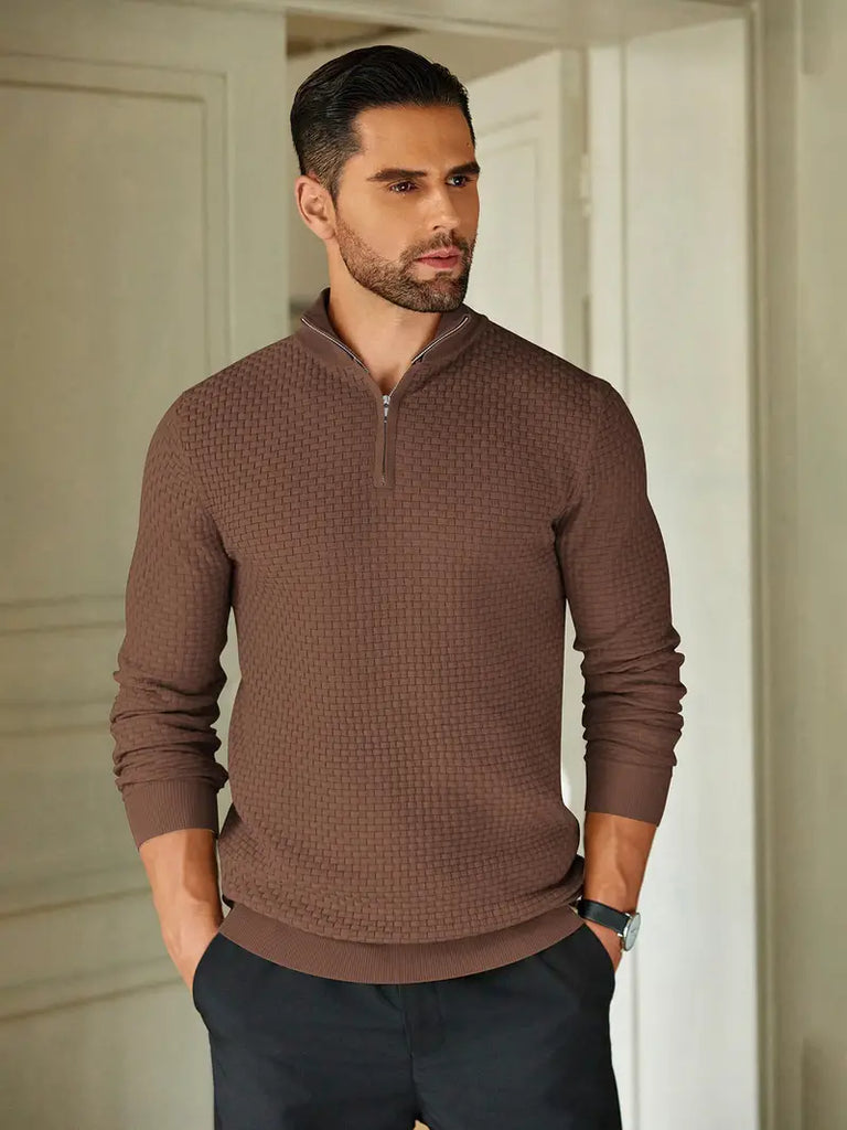 WW | Herren Cashmere Pullover Mit Reißverschluss