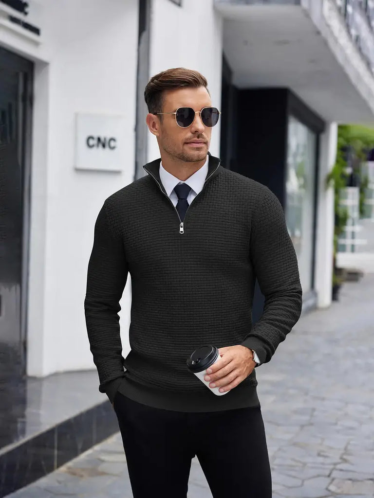 WW | Herren Cashmere Pullover Mit Reißverschluss