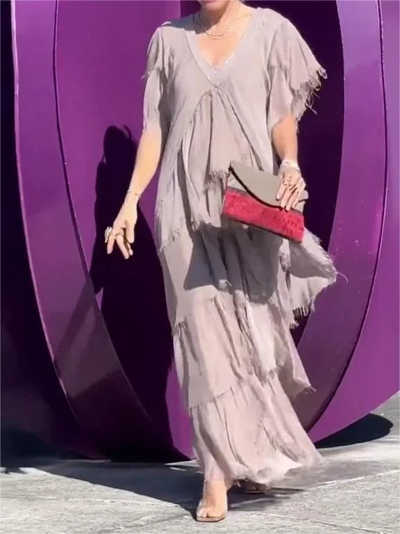 WW | Elegantes Maxikleid mit Tiefem Ausschnitt