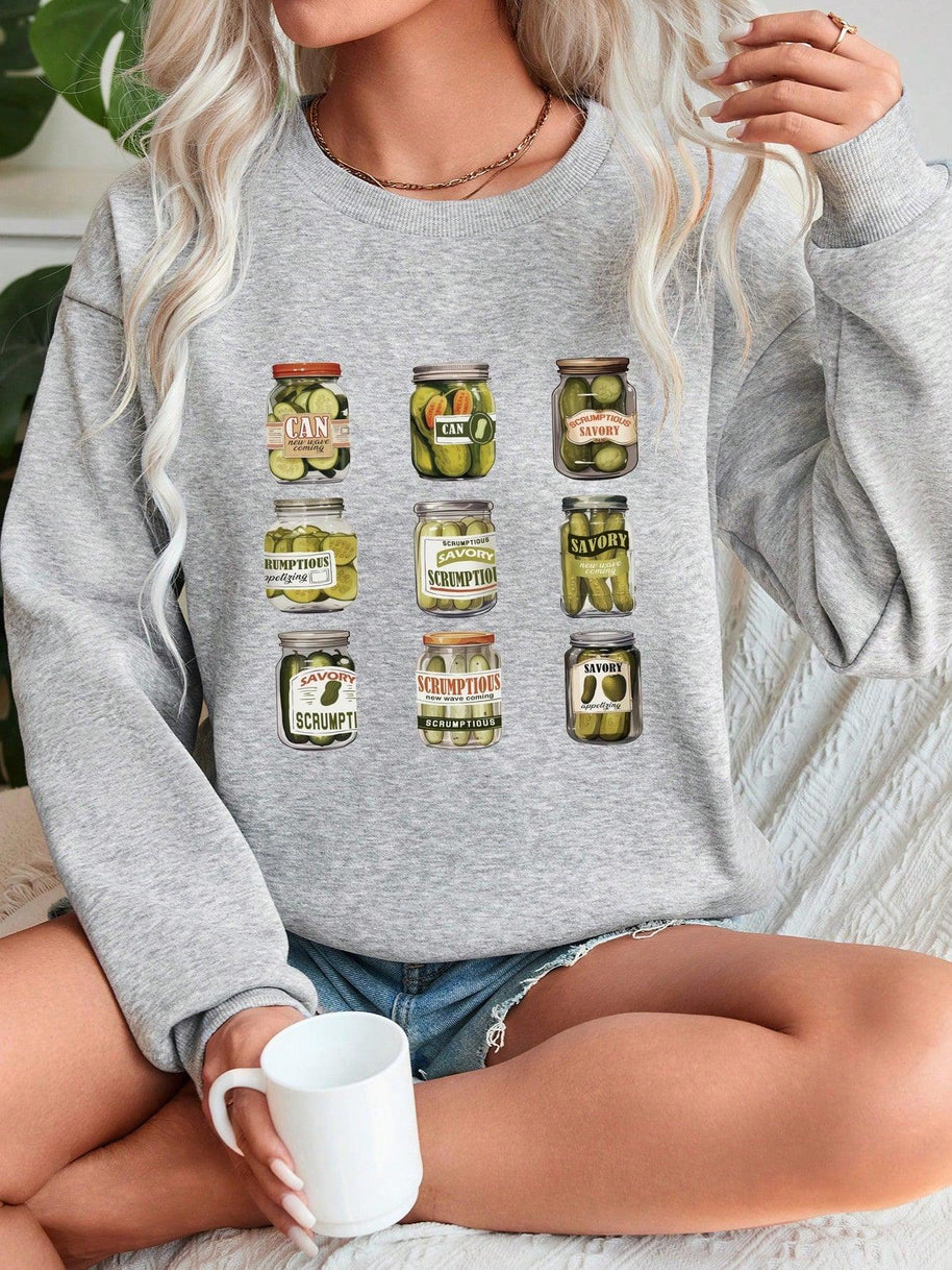 WW | Gestreiftes Sweatshirt mit Rosa Details für Damen