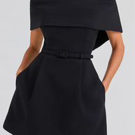 WW | Sexy Einfarbige Tasche Schnürung Off Shoulder A Linie Kleider - 3 Farben