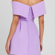 WW | Sexy Einfarbige Tasche Schnürung Off Shoulder A Linie Kleider - 3 Farben