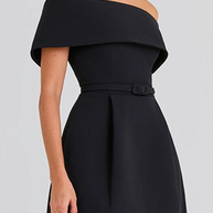 WW | Sexy Einfarbige Tasche Schnürung Off Shoulder A Linie Kleider - 3 Farben