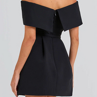 WW | Sexy Einfarbige Tasche Schnürung Off Shoulder A Linie Kleider - 3 Farben