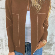 WW | Lässige tägliche Pocket-Patchwork-Reißverschluss-O-Hals-Oberbekleidung - 8 Farben