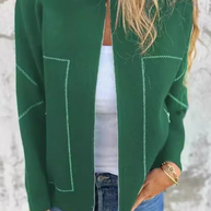 WW | Lässige tägliche Pocket-Patchwork-Reißverschluss-O-Hals-Oberbekleidung - 8 Farben